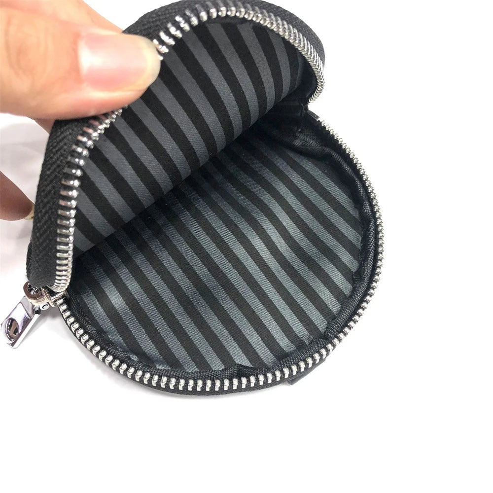 Genuine Leather Zip round Coin Purse Custom Letters Gift Women Small Circle Pouch Personalize Name Girl Cowhide Money Pocket Bag