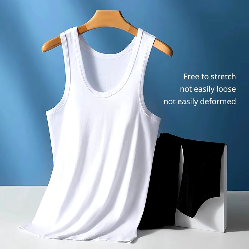 1/3 Pack Four Seasons Men'S Cotton Joker Vest Teenagers Simple Fit Sports Fitness T-Shirt Middle-Aged Casual Sleeveless Shirt