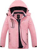 Women Hardshell Waterproof Windproof Insulated Ski Trekking Jacket | Adjustable Hood and Hem & Unrestricted All-Terrain Outdoor Comfort