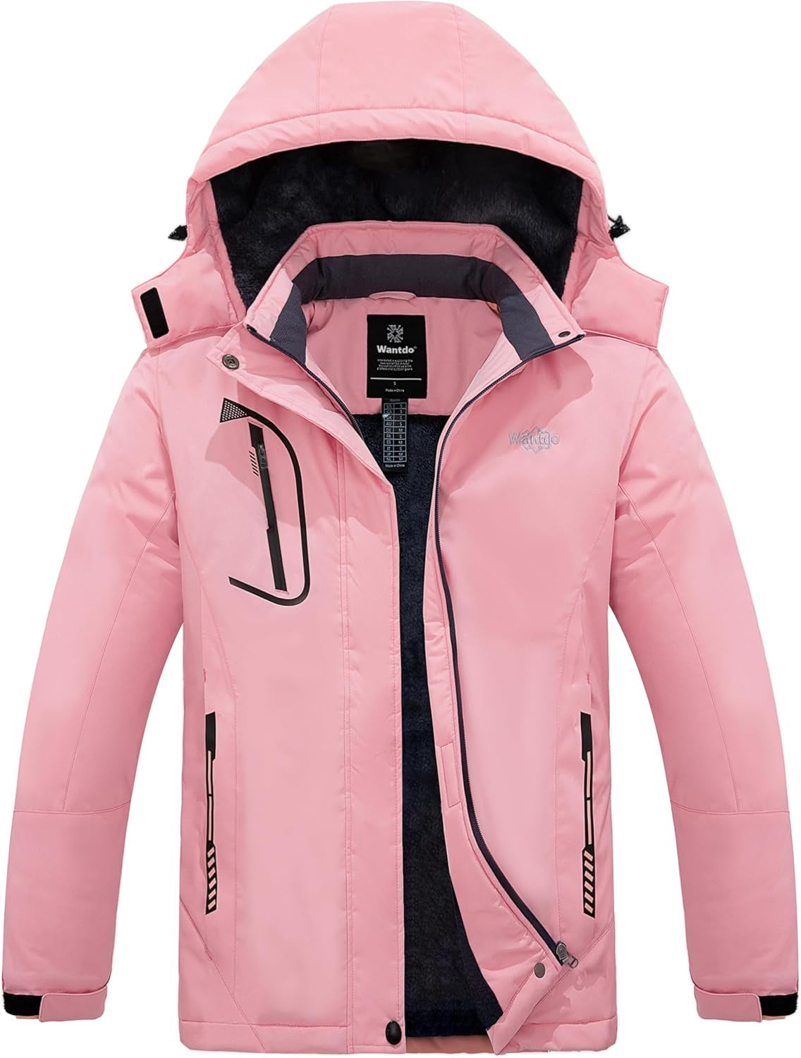 Women Hardshell Waterproof Windproof Insulated Ski Trekking Jacket | Adjustable Hood and Hem & Unrestricted All-Terrain Outdoor Comfort
