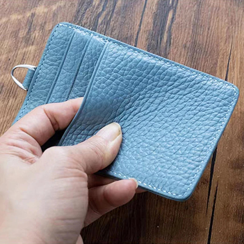 Custom Name ID Badge Card Holder with Strap Genuine Leather Business Office Woman Man Work Cardholder Engrave Initials Card Bag